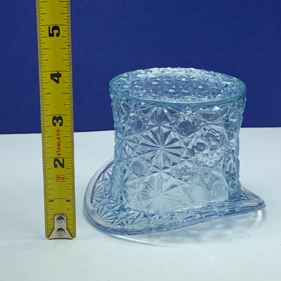 Fenton Dining Fenton Glass Toothpick Holder Top Hat Blue Crest